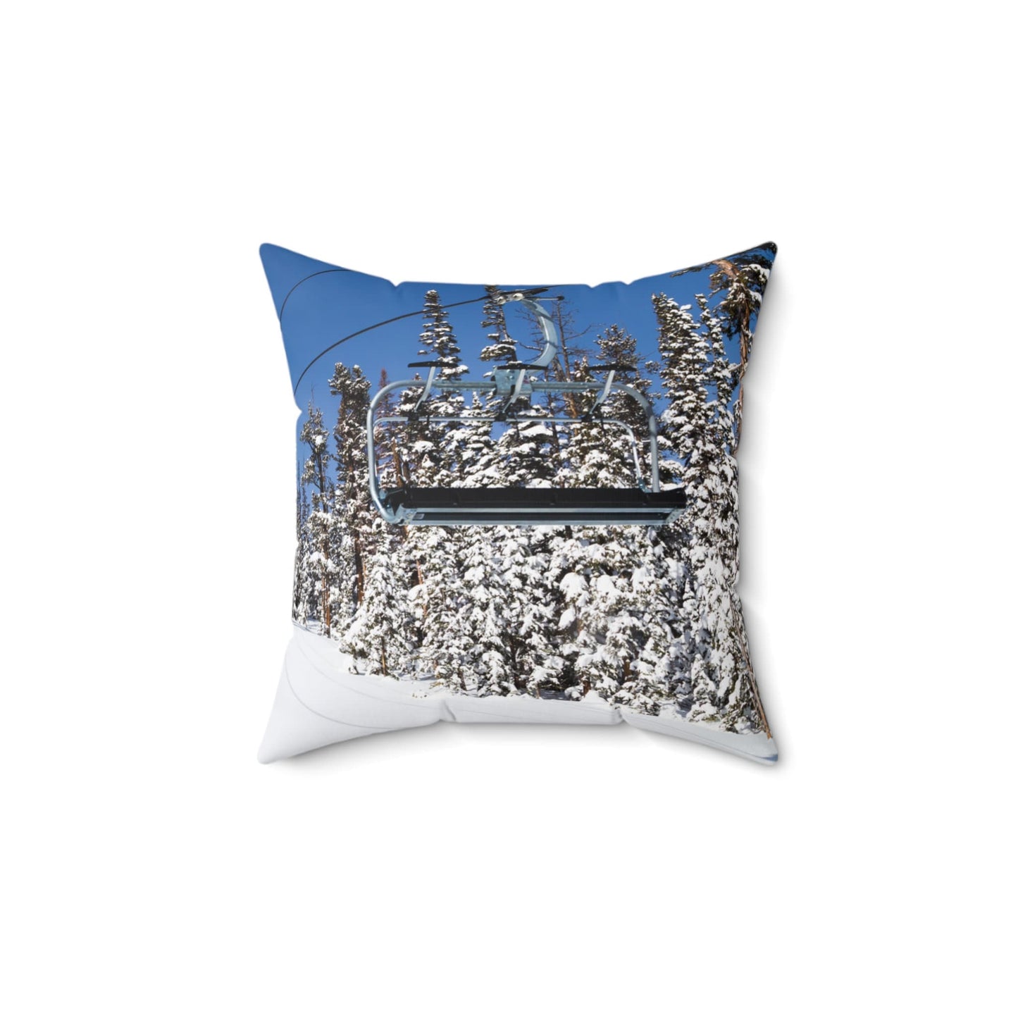 Alpine throw pillow for Airbnb and mountain home decor. Winter decorations.