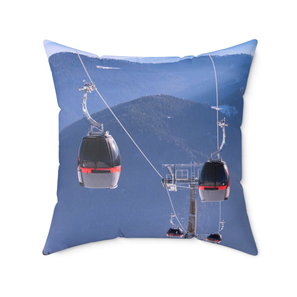 Slope Chic: Ski-Inspired Throw Pillow Collection - Gondola Accent Pillow