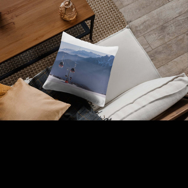 Slope Chic: Ski-Inspired Throw Pillow Collection - Gondola Accent Pillow