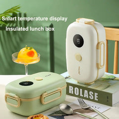 Smart Heated Lunch Box for Healthy Meals Anywhere – LCD Temperature Display & Insulated Design for School, Work, and Travel