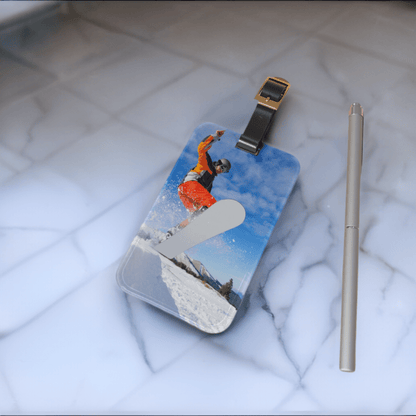 Bag tags for skiers and snowboarders. Best gift ever for snowboarders.