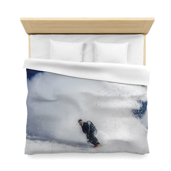 Snowboarding Microfiber Duvet Cover - Perfect Winter Sports Bedding for Cozy Nights