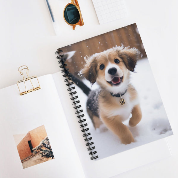 Spiral Notebook with Puppy Design, Dog Lover Journal, Cute Animal Notebook, Gift for Dog Owner, Pet Lover Gift