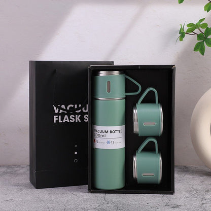 Stainless steel thermos cup gift set with vacuum insulated 17oz travel mug, beautifully packaged and ready to gift