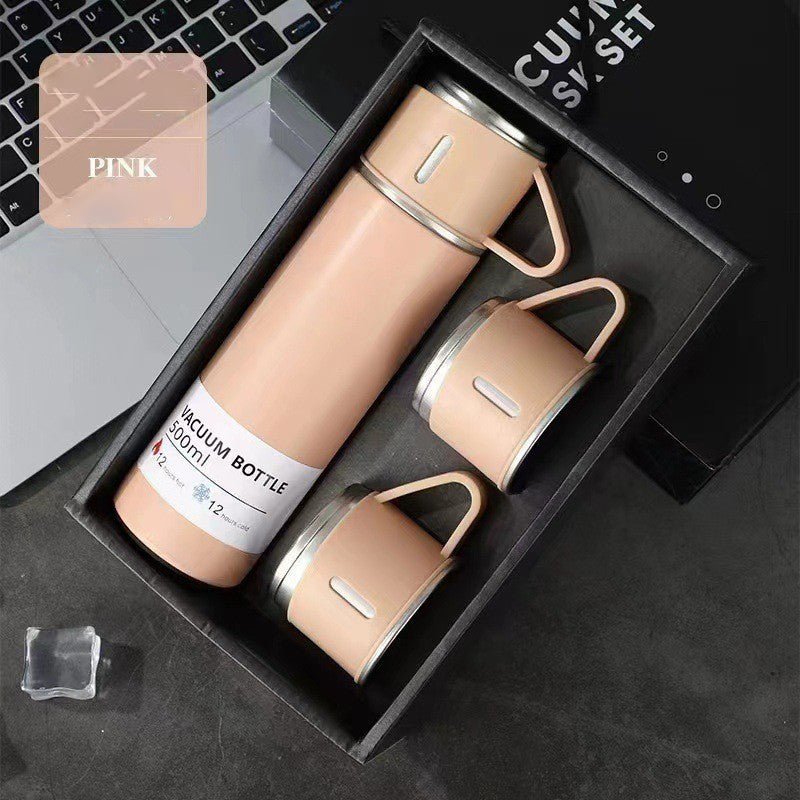 Modern insulated thermos cup gift set shown in stylish packaging, perfect for practical and thoughtful gifts