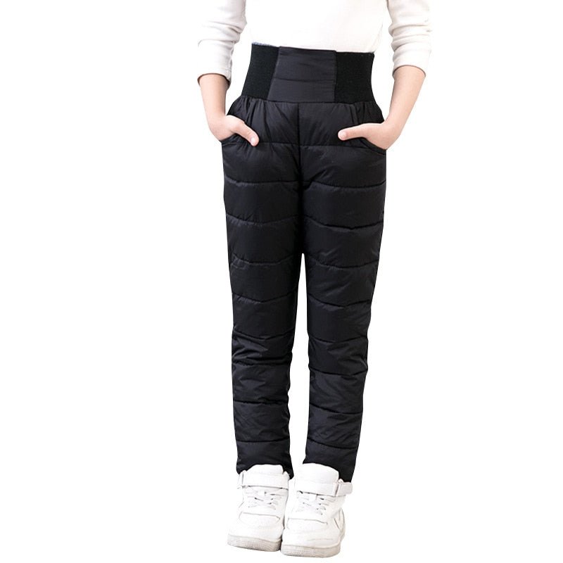 Waterproof Snow Pants For Kids. Windproof Winter Pants Youth. Toddler To Teen Down Pants. Kids Ski Trousers With Elastic Cuffs.