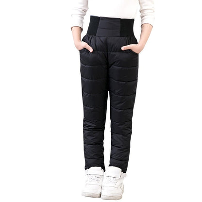 Waterproof Snow Pants For Kids. Windproof Winter Pants Youth. Toddler To Teen Down Pants. Kids Ski Trousers With Elastic Cuffs.