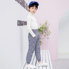 Comfortable Fit Down Pants Kids. Stylish Winter Pants For Boys Girls. Kids Outdoor Adventure Pants. 