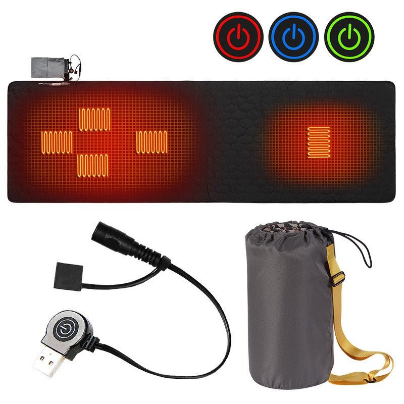 Heated Mat for Stretching. Camping Gear for Winter. Heated Mat for Solo Adventures. Heated Mat for Outdoor Fitness. 