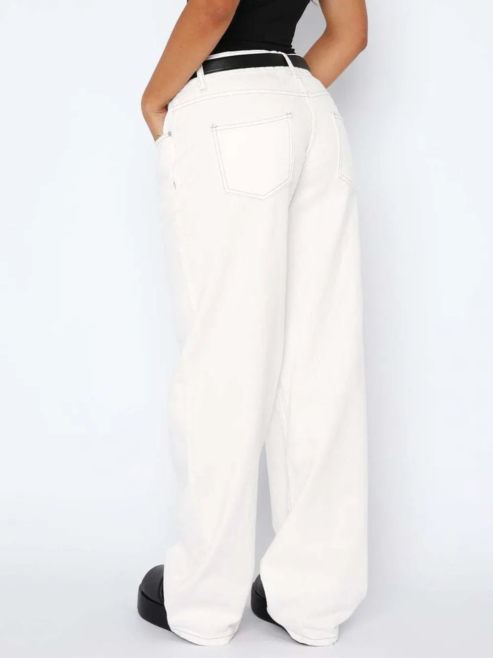 Perfect for any occasion. Crafted from premium cotton. Boasts a solid pattern. Comes in both mid-rise and low-rise waistlines. Ensures they fit just right. Long length and straight fit make them timeless.
