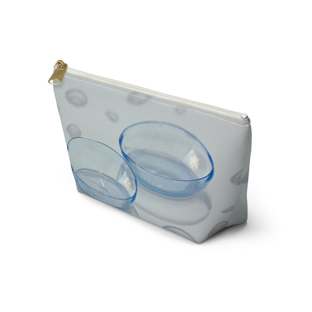 Lightweight organizer for contact lenses and glasses.