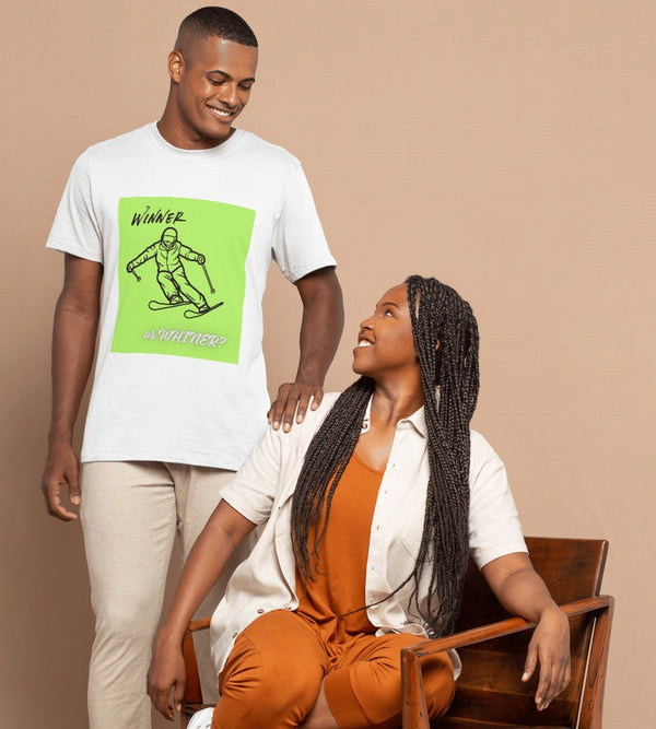 'Winner or Whiner?’ Motivational Pick-Me-Up and Ski T-Shirt – Conquer the Slopes in Style