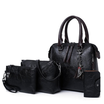 women’s PU leather tote bag – spacious interior with zipper pockets