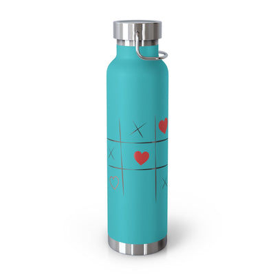 XOXO Game Copper Water Bottle with Leak-Proof Lid - Perfect Romantic Gift. 22oz