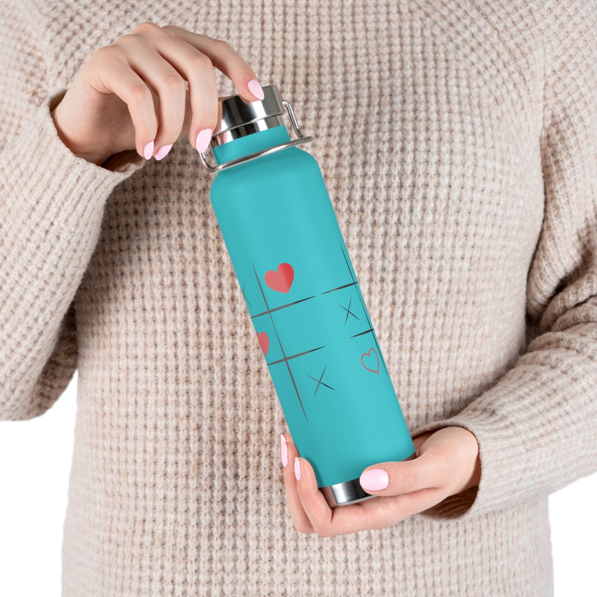 Exclusive XOXO water bottle. Limited edition drinkware. Unique gift bottle not sold in stores. Rare XOXO hydration bottle. One-of-a-kind romantic water bottle.