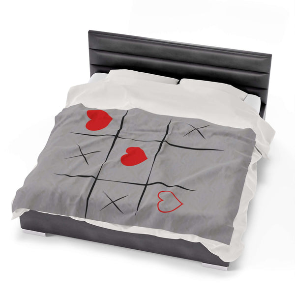 XOXO Game Velveteen Plush Blanket - Add a Touch of Coziness to Your Home. Celebrate Love and Romance.